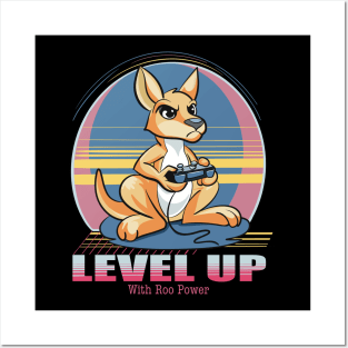 Level Up with Roo Power Gamer Kangeroo Posters and Art